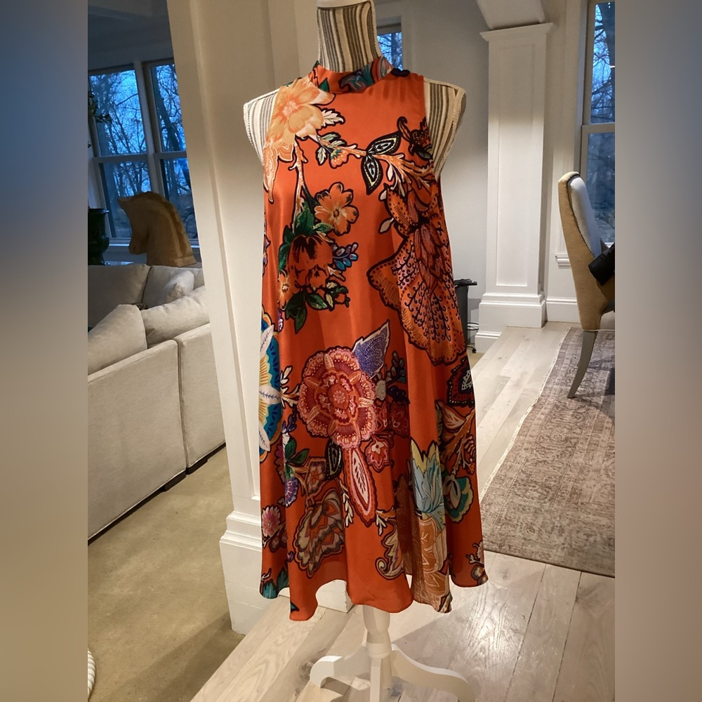 Maeve print high neck swing dress